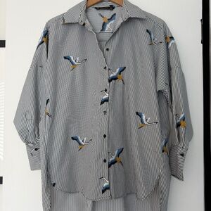 Zara Spain Embroidered Blouse